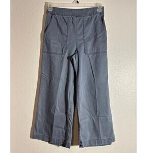 Nicole Miller Size 6 Grayish-Blue Pull-On Cropped Pants Utility-Chic Streetwear